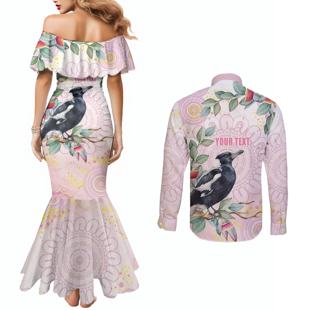 Magpie NAIDOC Week 2026 Personalised Couples Matching Mermaid Dress and Long Sleeve Button Shirt 50 Years Deadly Eucalyptus Blossoms Aboriginal Art
