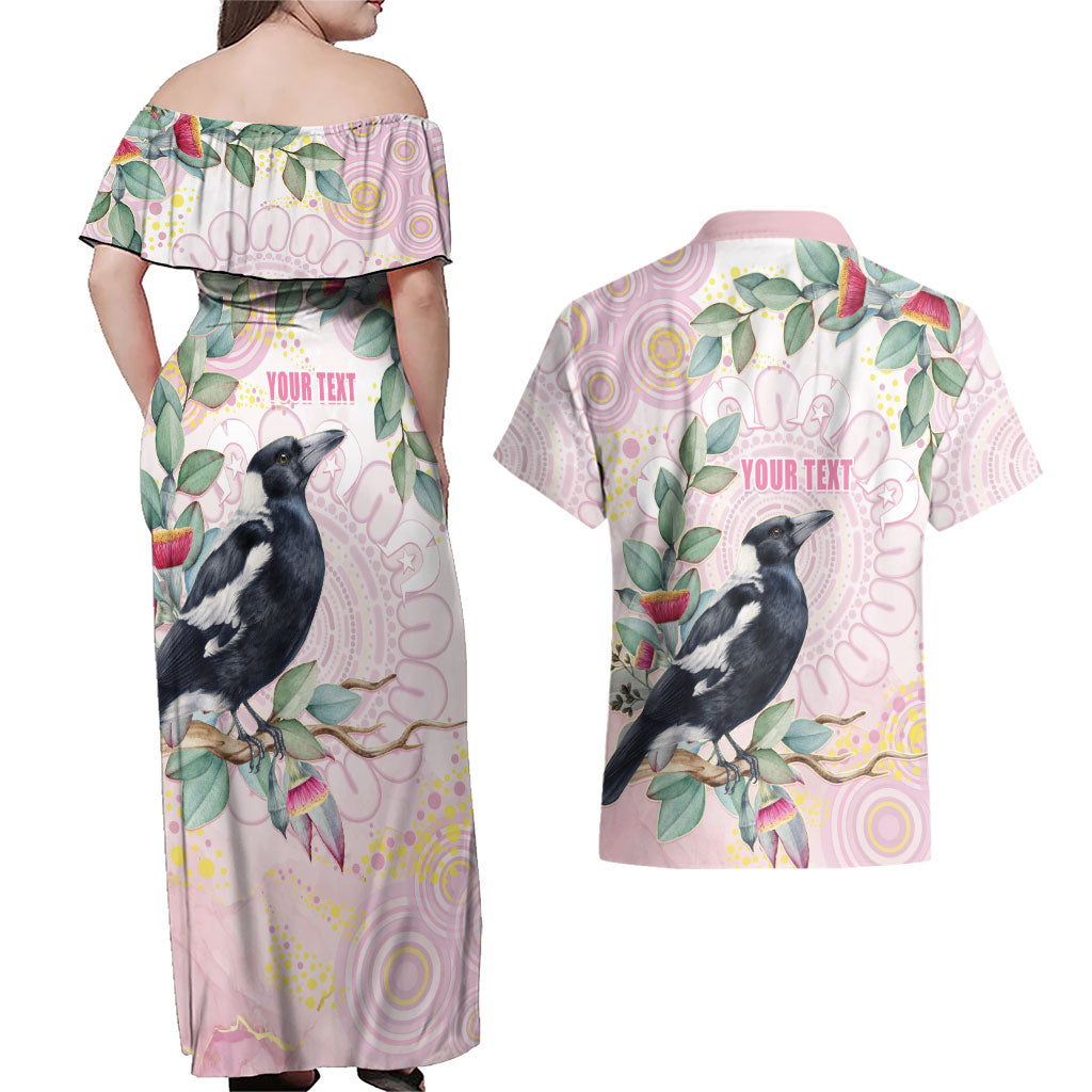 Magpie NAIDOC Week 2026 Personalised Couples Matching Off Shoulder Maxi Dress and Hawaiian Shirt 50 Years Deadly Eucalyptus Blossoms Aboriginal Art