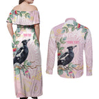 Magpie NAIDOC Week 2026 Personalised Couples Matching Off Shoulder Maxi Dress and Long Sleeve Button Shirt 50 Years Deadly Eucalyptus Blossoms Aboriginal Art
