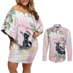 Magpie NAIDOC Week 2026 Personalised Couples Matching Off Shoulder Short Dress and Long Sleeve Button Shirt 50 Years Deadly Eucalyptus Blossoms Aboriginal Art