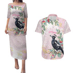 Magpie NAIDOC Week 2026 Personalised Couples Matching Puletasi and Hawaiian Shirt 50 Years Deadly Eucalyptus Blossoms Aboriginal Art