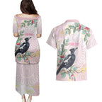 Magpie NAIDOC Week 2026 Personalised Couples Matching Puletasi and Hawaiian Shirt 50 Years Deadly Eucalyptus Blossoms Aboriginal Art