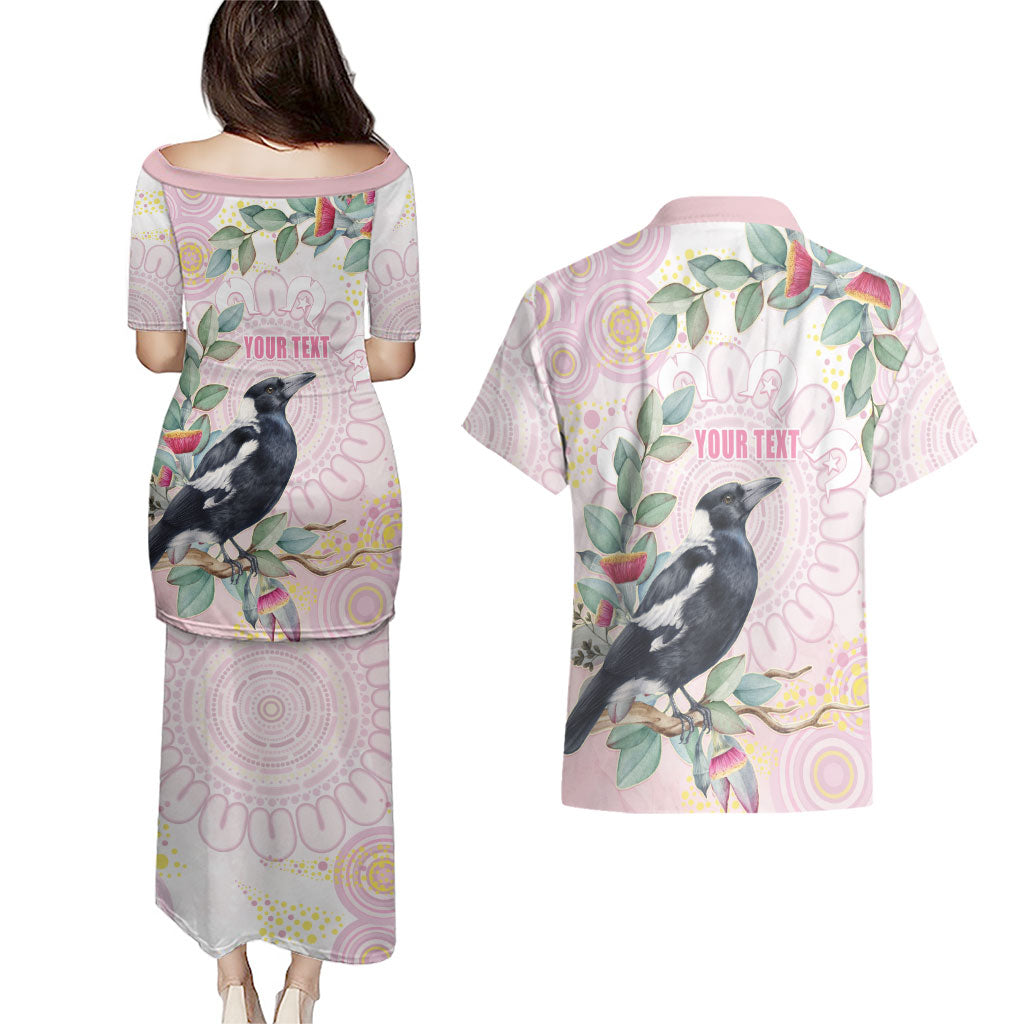 Magpie NAIDOC Week 2026 Personalised Couples Matching Puletasi and Hawaiian Shirt 50 Years Deadly Eucalyptus Blossoms Aboriginal Art