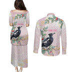 Magpie NAIDOC Week 2026 Personalised Couples Matching Puletasi and Long Sleeve Button Shirt 50 Years Deadly Eucalyptus Blossoms Aboriginal Art