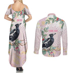 Magpie NAIDOC Week 2026 Personalised Couples Matching Summer Maxi Dress and Long Sleeve Button Shirt 50 Years Deadly Eucalyptus Blossoms Aboriginal Art