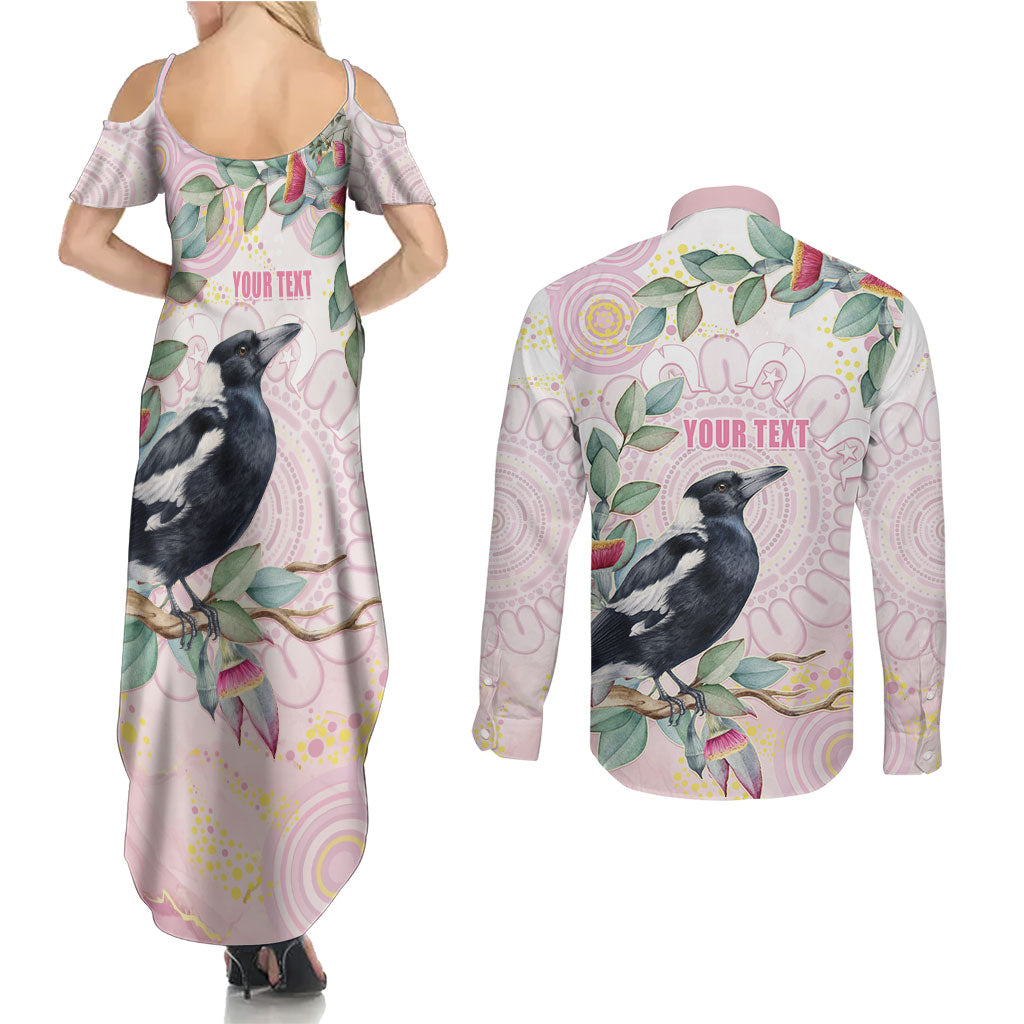 Magpie NAIDOC Week 2026 Personalised Couples Matching Summer Maxi Dress and Long Sleeve Button Shirt 50 Years Deadly Eucalyptus Blossoms Aboriginal Art