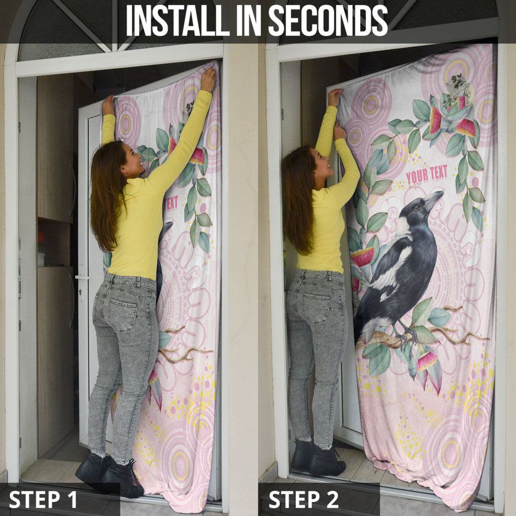 Magpie NAIDOC Week 2026 Personalised Door Cover 50 Years Deadly Eucalyptus Blossoms Aboriginal Art
