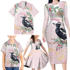 Magpie NAIDOC Week 2026 Personalised Family Matching Long Sleeve Bodycon Dress and Hawaiian Shirt 50 Years Deadly Eucalyptus Blossoms Aboriginal Art