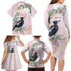 Magpie NAIDOC Week 2026 Personalised Family Matching Long Sleeve Bodycon Dress and Hawaiian Shirt 50 Years Deadly Eucalyptus Blossoms Aboriginal Art