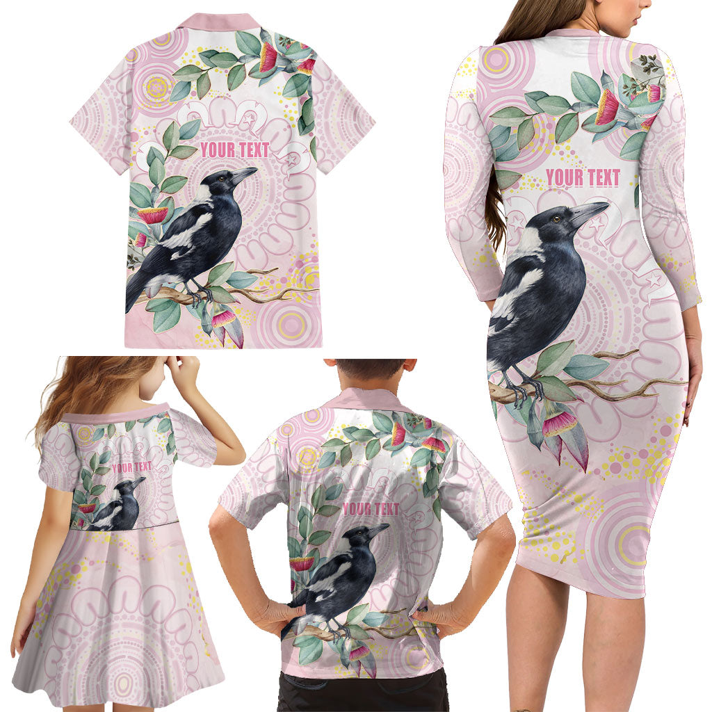 Magpie NAIDOC Week 2026 Personalised Family Matching Long Sleeve Bodycon Dress and Hawaiian Shirt 50 Years Deadly Eucalyptus Blossoms Aboriginal Art