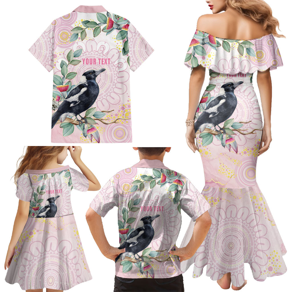 Magpie NAIDOC Week 2026 Personalised Family Matching Mermaid Dress and Hawaiian Shirt 50 Years Deadly Eucalyptus Blossoms Aboriginal Art
