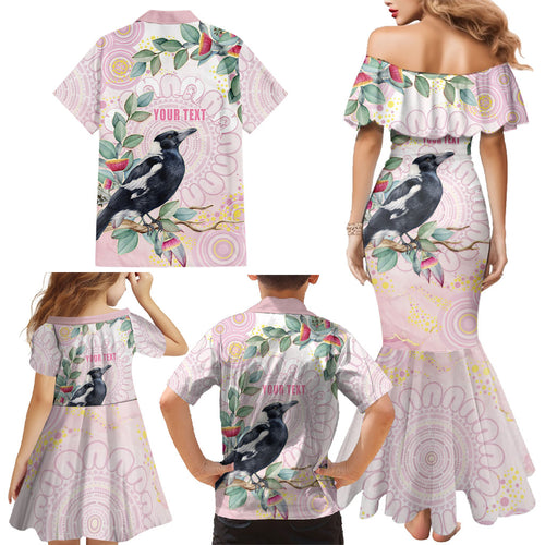 Magpie NAIDOC Week 2026 Personalised Family Matching Mermaid Dress and Hawaiian Shirt 50 Years Deadly Eucalyptus Blossoms Aboriginal Art