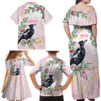 Magpie NAIDOC Week 2026 Personalised Family Matching Off Shoulder Maxi Dress and Hawaiian Shirt 50 Years Deadly Eucalyptus Blossoms Aboriginal Art