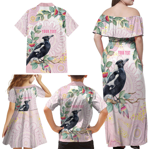 Magpie NAIDOC Week 2026 Personalised Family Matching Off Shoulder Maxi Dress and Hawaiian Shirt 50 Years Deadly Eucalyptus Blossoms Aboriginal Art