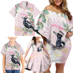 Magpie NAIDOC Week 2026 Personalised Family Matching Off Shoulder Short Dress and Hawaiian Shirt 50 Years Deadly Eucalyptus Blossoms Aboriginal Art