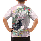 Magpie NAIDOC Week 2026 Personalised Family Matching Off Shoulder Short Dress and Hawaiian Shirt 50 Years Deadly Eucalyptus Blossoms Aboriginal Art