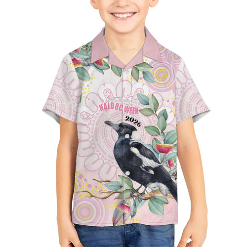Magpie NAIDOC Week 2026 Personalised Family Matching Puletasi and Hawaiian Shirt 50 Years Deadly Eucalyptus Blossoms Aboriginal Art