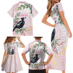 Magpie NAIDOC Week 2026 Personalised Family Matching Short Sleeve Bodycon Dress and Hawaiian Shirt 50 Years Deadly Eucalyptus Blossoms Aboriginal Art