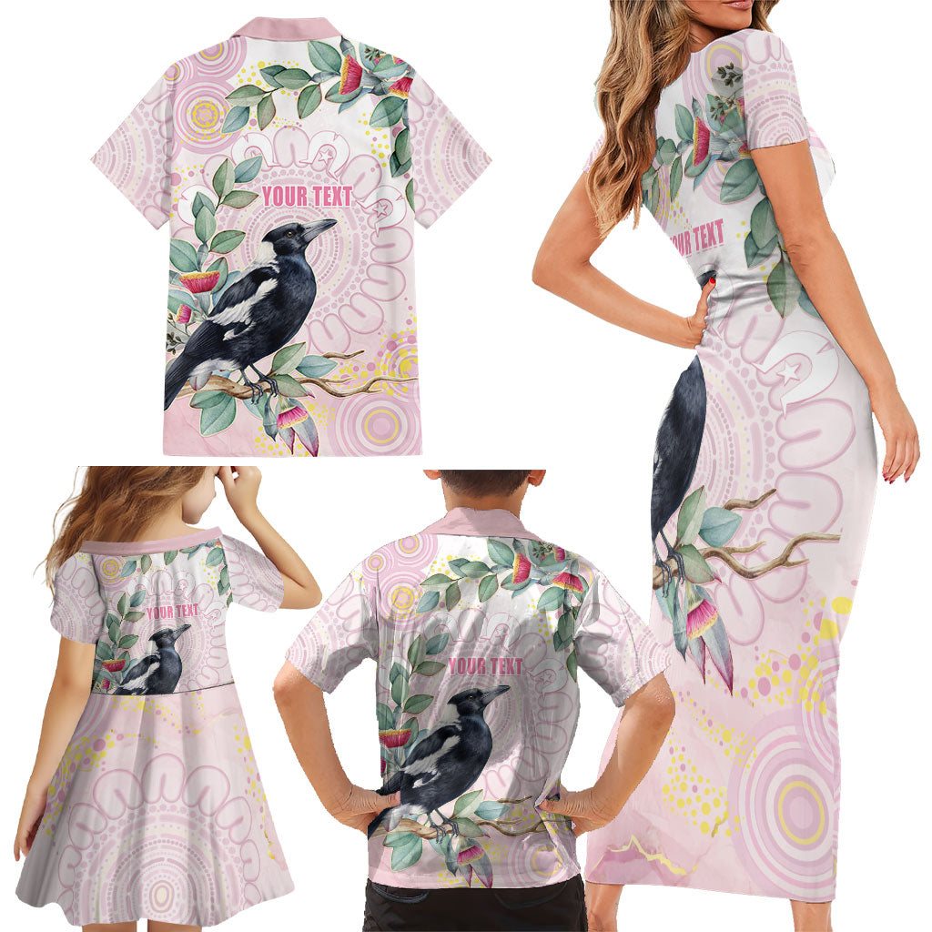 Magpie NAIDOC Week 2026 Personalised Family Matching Short Sleeve Bodycon Dress and Hawaiian Shirt 50 Years Deadly Eucalyptus Blossoms Aboriginal Art