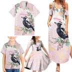 Magpie NAIDOC Week 2026 Personalised Family Matching Summer Maxi Dress and Hawaiian Shirt 50 Years Deadly Eucalyptus Blossoms Aboriginal Art