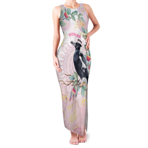 Magpie NAIDOC Week 2026 Personalised Family Matching Tank Maxi Dress and Hawaiian Shirt 50 Years Deadly Eucalyptus Blossoms Aboriginal Art