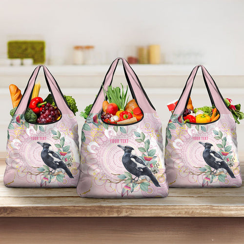 Magpie NAIDOC Week 2026 Personalised Grocery Bag 50 Years Deadly Eucalyptus Blossoms Aboriginal Art