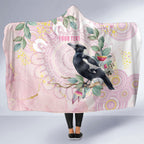 Magpie NAIDOC Week 2026 Personalised Hooded Blanket 50 Years Deadly Eucalyptus Blossoms Aboriginal Art