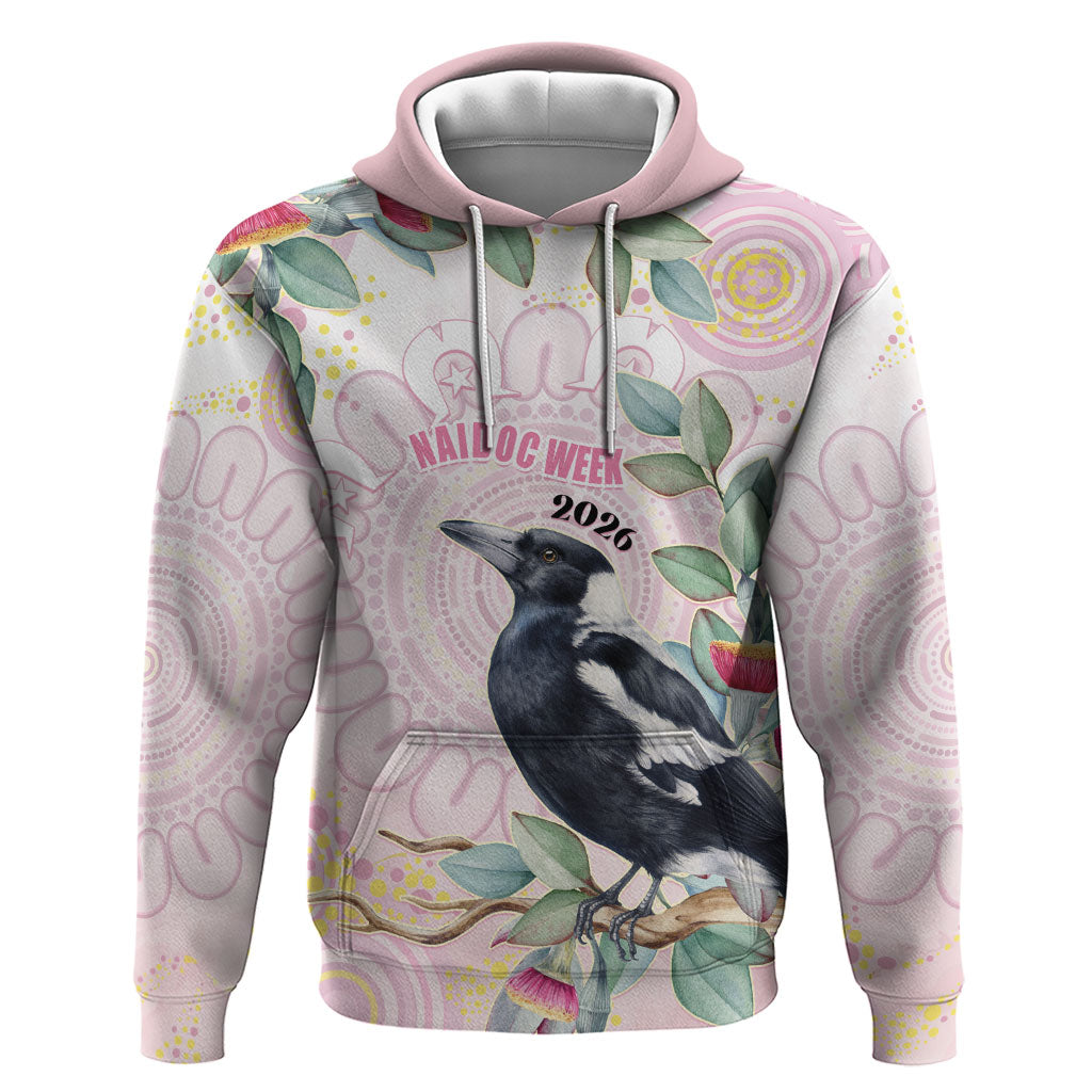 Magpie NAIDOC Week 2026 Personalised Hoodie 50 Years Deadly Eucalyptus Blossoms Aboriginal Art