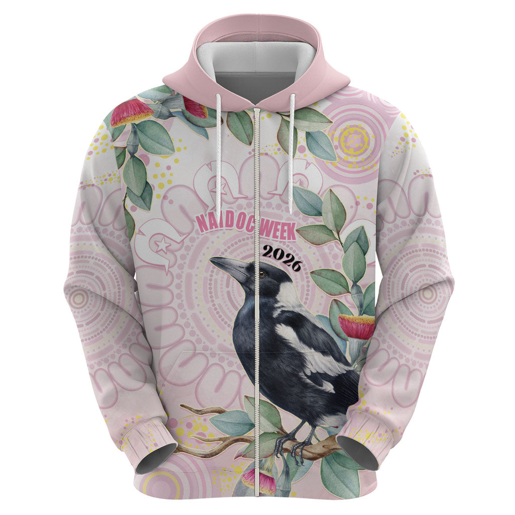 Magpie NAIDOC Week 2026 Personalised Hoodie 50 Years Deadly Eucalyptus Blossoms Aboriginal Art
