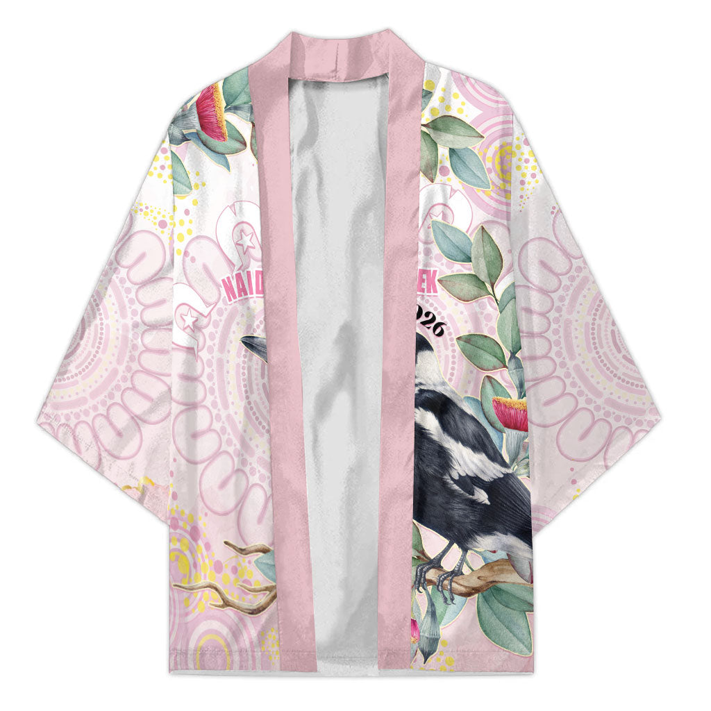 Magpie NAIDOC Week 2026 Personalised Kimono 50 Years Deadly Eucalyptus Blossoms Aboriginal Art