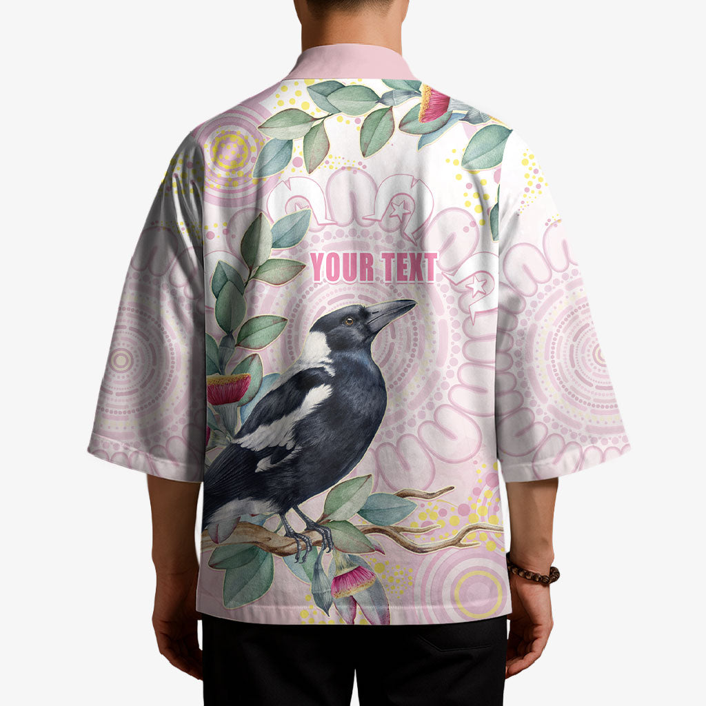 Magpie NAIDOC Week 2026 Personalised Kimono 50 Years Deadly Eucalyptus Blossoms Aboriginal Art
