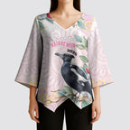Magpie NAIDOC Week 2026 Personalised Kimono Sleeve Blouse 50 Years Deadly Eucalyptus Blossoms Aboriginal Art