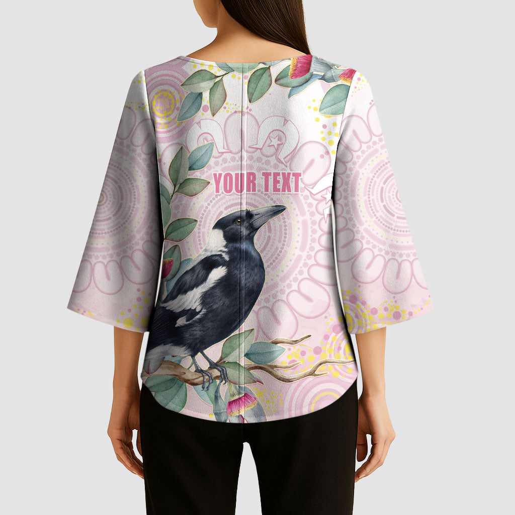 Magpie NAIDOC Week 2026 Personalised Kimono Sleeve Blouse 50 Years Deadly Eucalyptus Blossoms Aboriginal Art