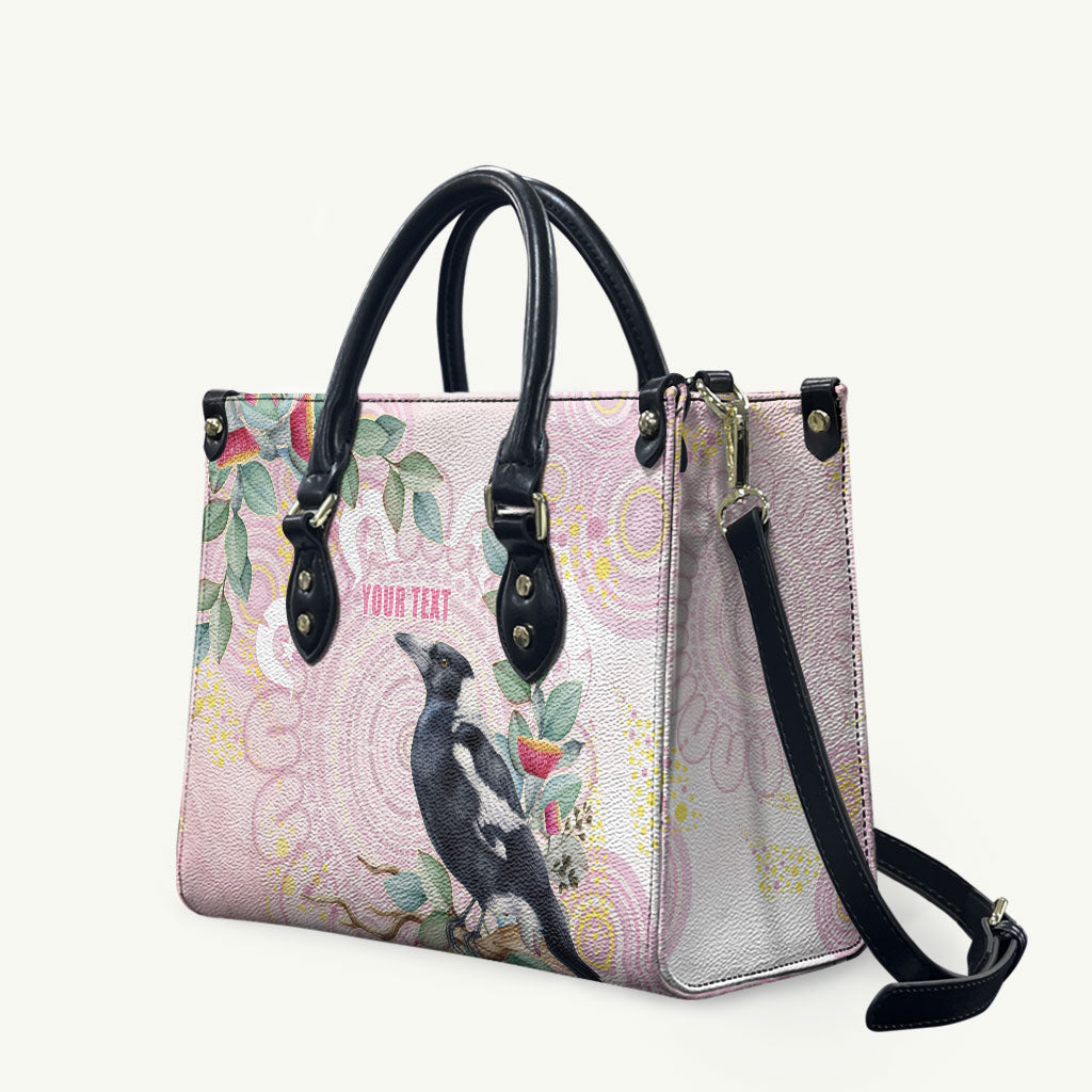 Magpie NAIDOC Week 2026 Personalised Leather Bag 50 Years Deadly Eucalyptus Blossoms Aboriginal Art
