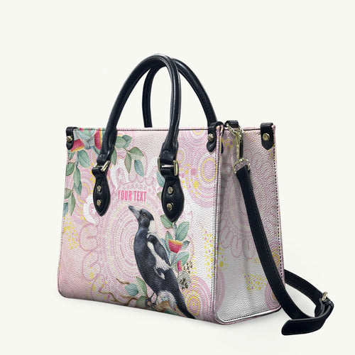 Magpie NAIDOC Week 2026 Personalised Leather Bag 50 Years Deadly Eucalyptus Blossoms Aboriginal Art