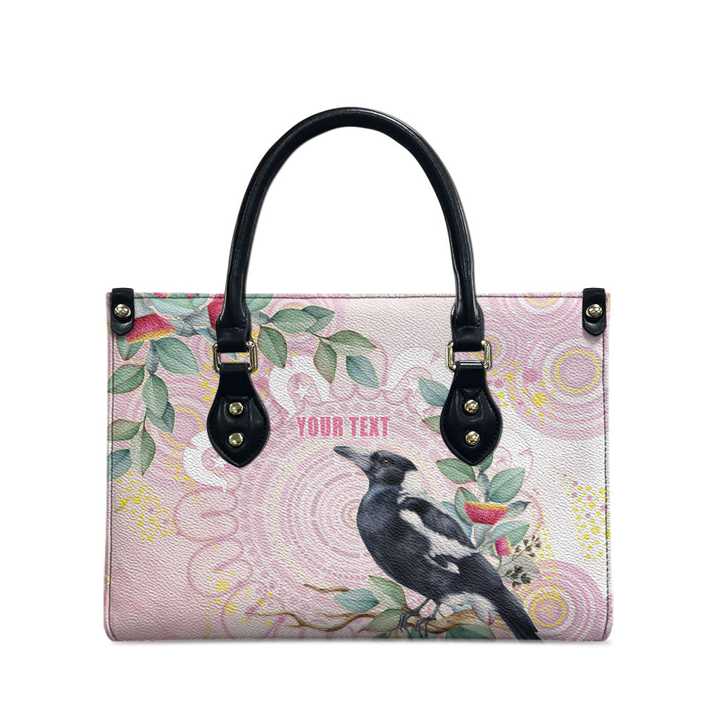 Magpie NAIDOC Week 2026 Personalised Leather Bag 50 Years Deadly Eucalyptus Blossoms Aboriginal Art