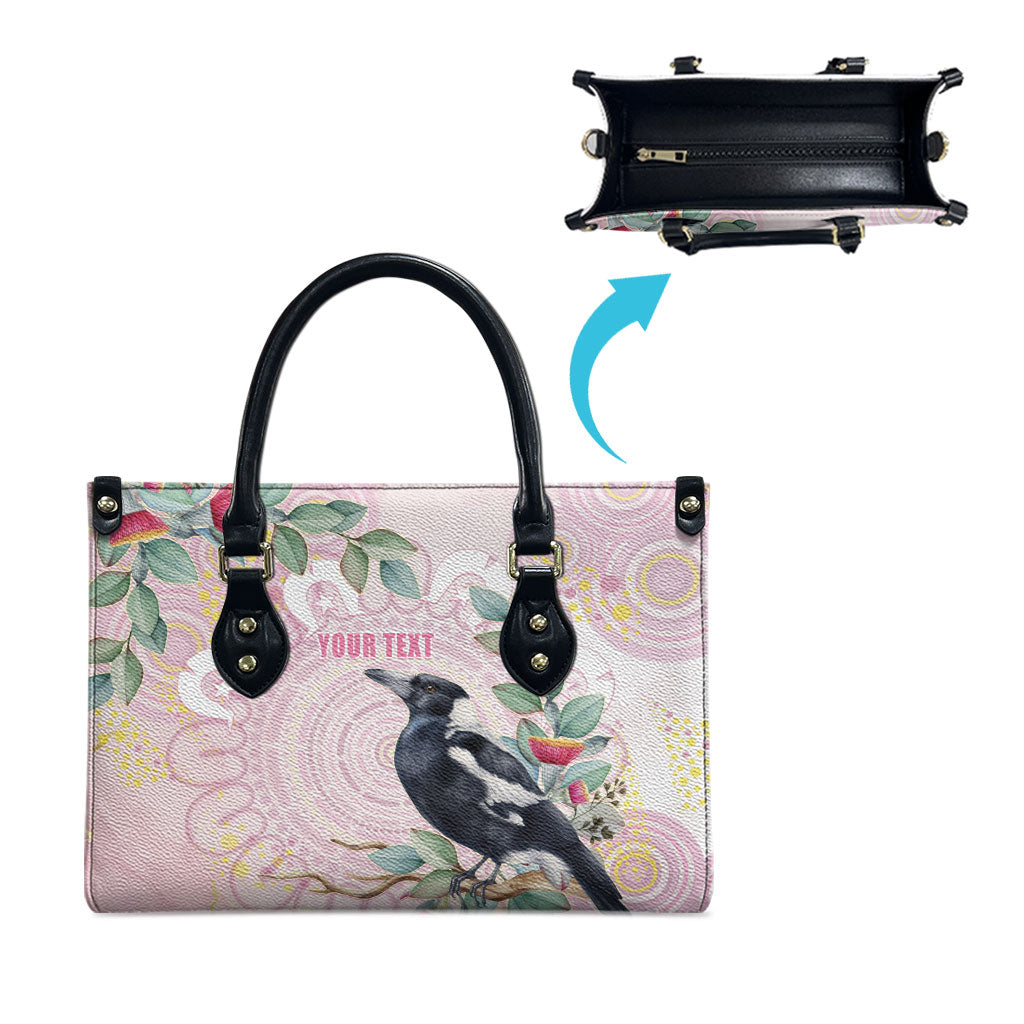 Magpie NAIDOC Week 2026 Personalised Leather Bag 50 Years Deadly Eucalyptus Blossoms Aboriginal Art