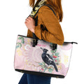 Magpie NAIDOC Week 2026 Personalised Leather Tote Bag 50 Years Deadly Eucalyptus Blossoms Aboriginal Art