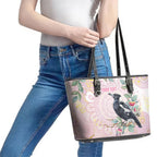 Magpie NAIDOC Week 2026 Personalised Leather Tote Bag 50 Years Deadly Eucalyptus Blossoms Aboriginal Art