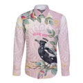 Magpie NAIDOC Week 2026 Personalised Long Sleeve Button Shirt 50 Years Deadly Eucalyptus Blossoms Aboriginal Art