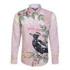 Magpie NAIDOC Week 2026 Personalised Long Sleeve Button Shirt 50 Years Deadly Eucalyptus Blossoms Aboriginal Art