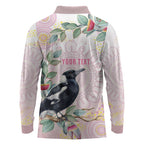 Magpie NAIDOC Week 2026 Personalised Long Sleeve Polo Shirt 50 Years Deadly Eucalyptus Blossoms Aboriginal Art