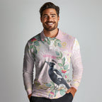Magpie NAIDOC Week 2026 Personalised Long Sleeve Polo Shirt 50 Years Deadly Eucalyptus Blossoms Aboriginal Art