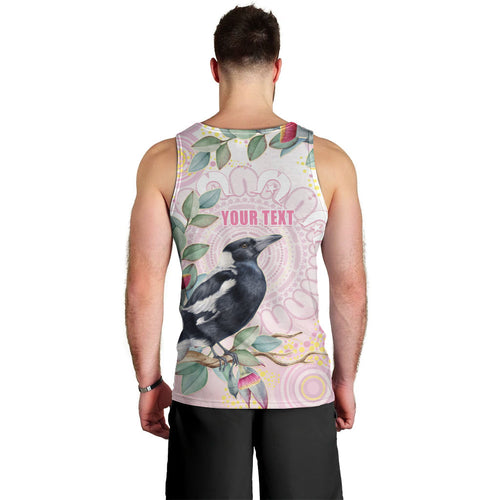 Magpie NAIDOC Week 2026 Personalised Men Tank Top 50 Years Deadly Eucalyptus Blossoms Aboriginal Art