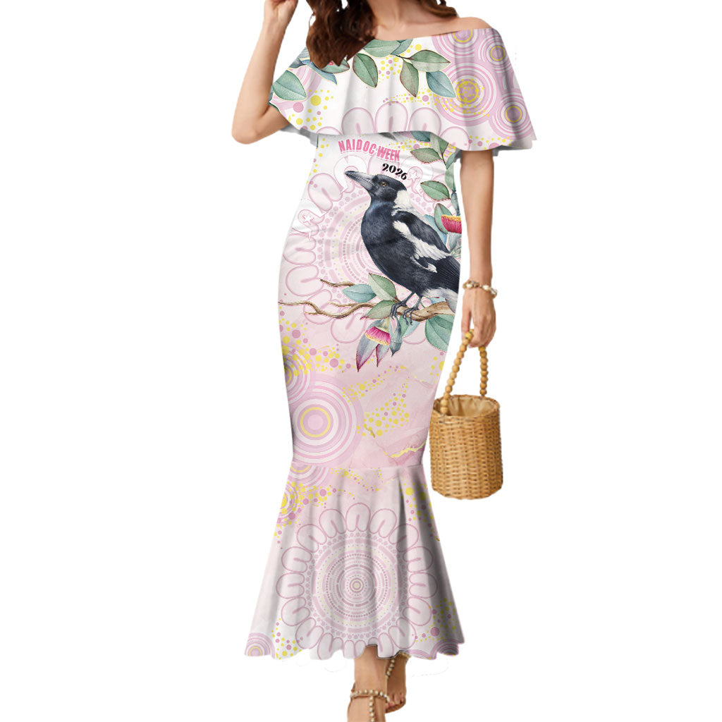 Magpie NAIDOC Week 2026 Personalised Mermaid Dress 50 Years Deadly Eucalyptus Blossoms Aboriginal Art