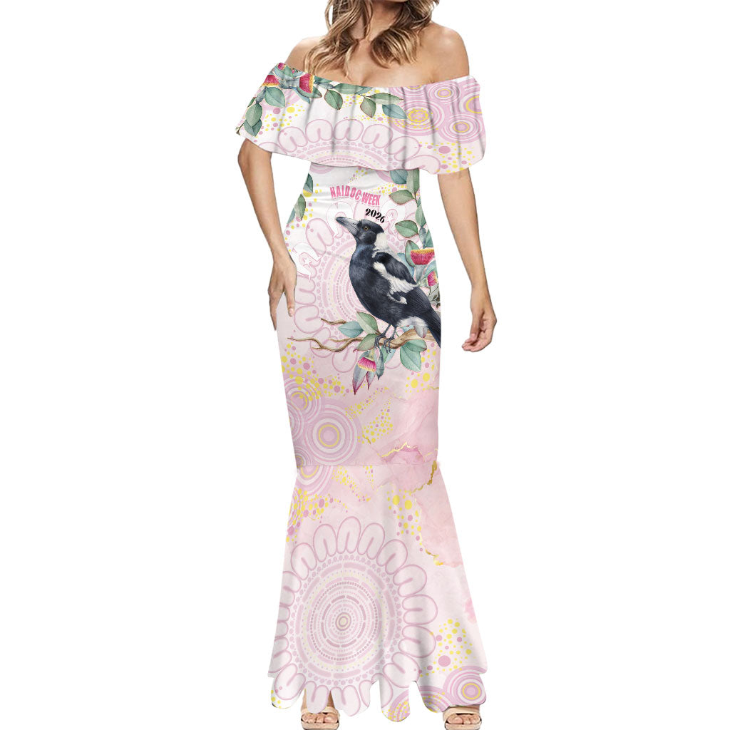 Magpie NAIDOC Week 2026 Personalised Mermaid Dress 50 Years Deadly Eucalyptus Blossoms Aboriginal Art