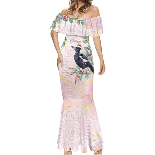 Magpie NAIDOC Week 2026 Personalised Mermaid Dress 50 Years Deadly Eucalyptus Blossoms Aboriginal Art