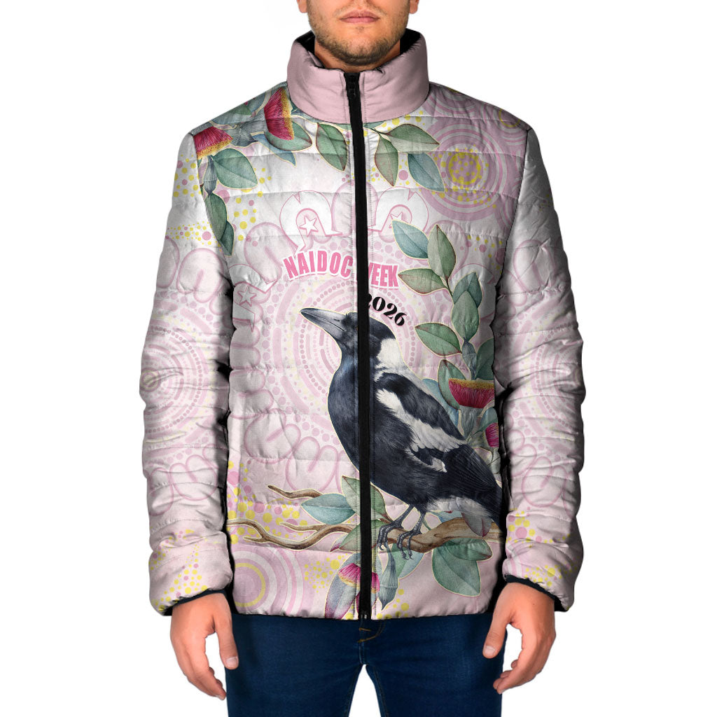 Magpie NAIDOC Week 2026 Personalised Padded Jacket 50 Years Deadly Eucalyptus Blossoms Aboriginal Art