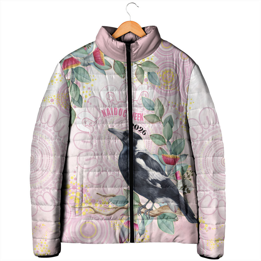 Magpie NAIDOC Week 2026 Personalised Padded Jacket 50 Years Deadly Eucalyptus Blossoms Aboriginal Art