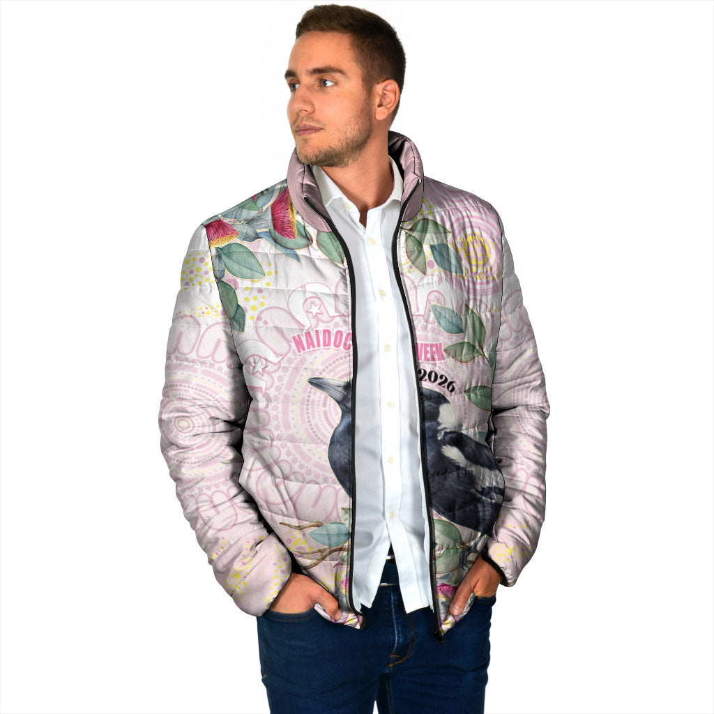 Magpie NAIDOC Week 2026 Personalised Padded Jacket 50 Years Deadly Eucalyptus Blossoms Aboriginal Art